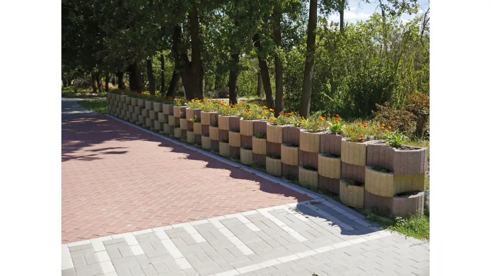Квітник вібропресований Круглий сірий 500х400х250 мм. Золотий Мандарин