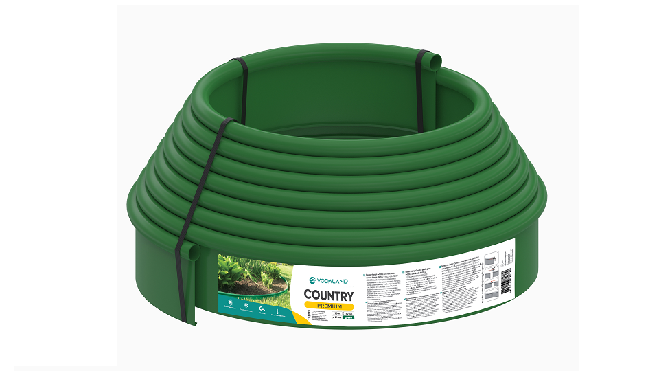 Бордюр садовий пластиковий Vodalend Country Premium H110 зелений, 10 м 