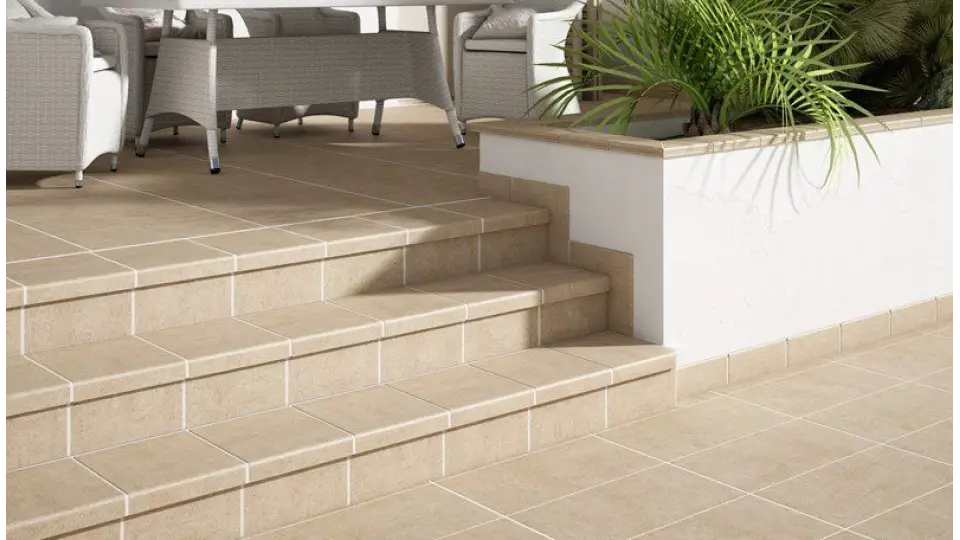 Клінкерна кутова сходина Gresmanc Beige 317x317х40