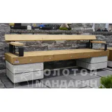 Лавка Модерн Золотий Мандарин 2200x560x470 мм з двома підлокітниками, вайт
