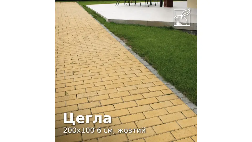 Цегла 200х100 6 см, жовтий. Золотий Мандарин.