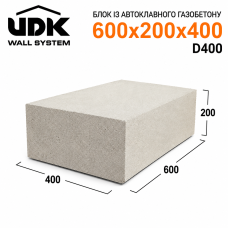 Газоблок UDK 600х200х400 Д400