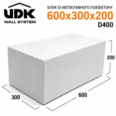 Газоблок UDK 600х200х300 Д400