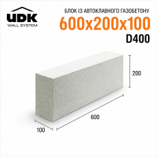 Газоблок UDK 600х200х100 Д400