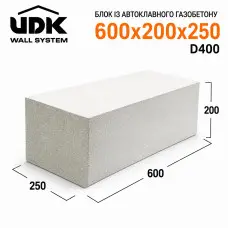 Газоблок UDK 600х200х250 Д400